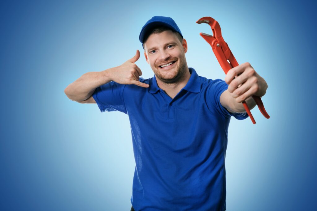 plumber with a wrench